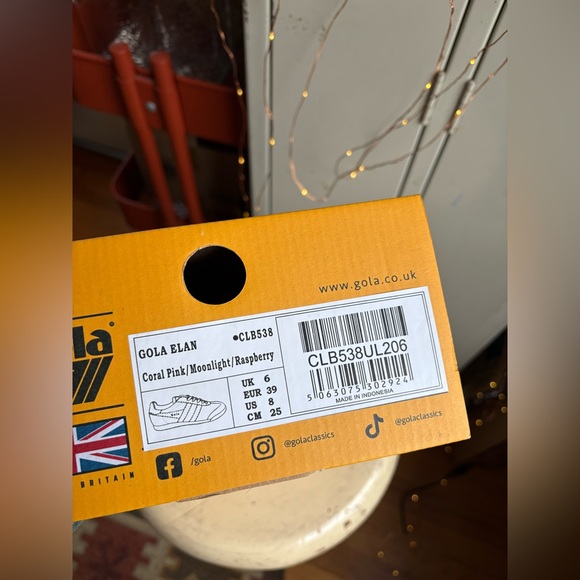 Gola Women's Elan Leather Sneaker Coral Pink/Moonlight/Raspberry - Picture 13 of 15